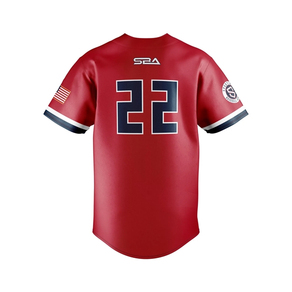 Sublimated Baseball/Softball Faux Full Button Short Sleeve - Sublimated Baseball/Softball Faux Full Button Short Sleeve - Image 3 of 3