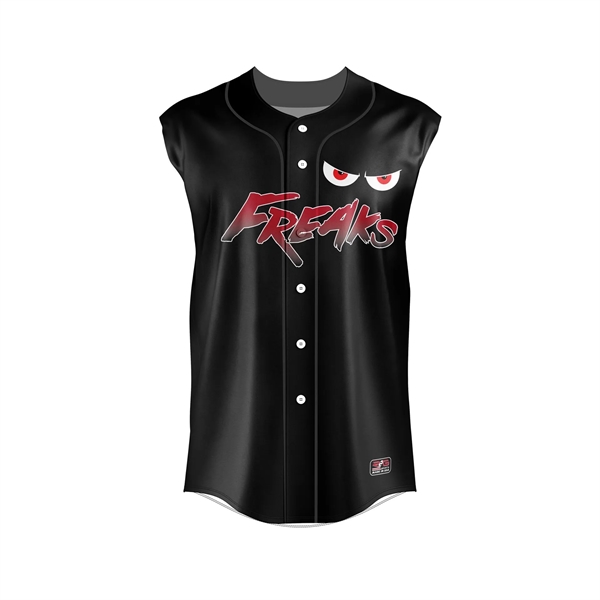 Sublimated Baseball/Softball Faux Full Button Sleeveless - Sublimated Baseball/Softball Faux Full Button Sleeveless - Image 2 of 5