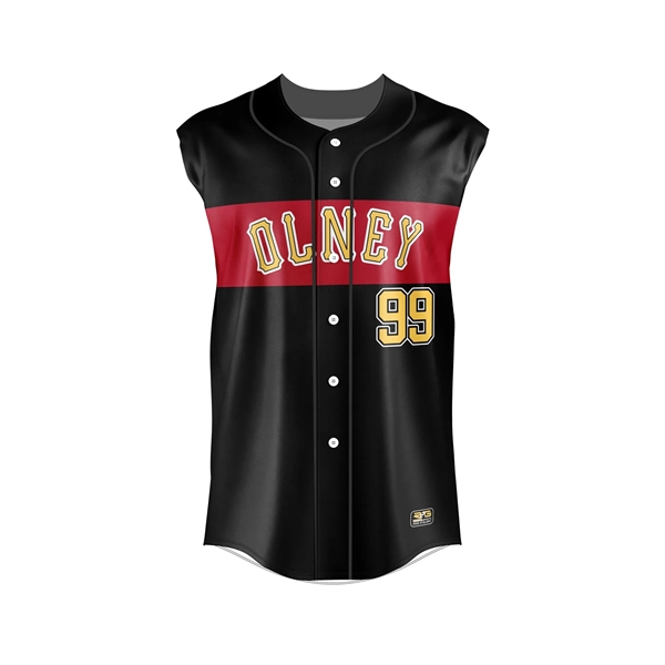 Sublimated Baseball/Softball Faux Full Button Sleeveless - Sublimated Baseball/Softball Faux Full Button Sleeveless - Image 4 of 5
