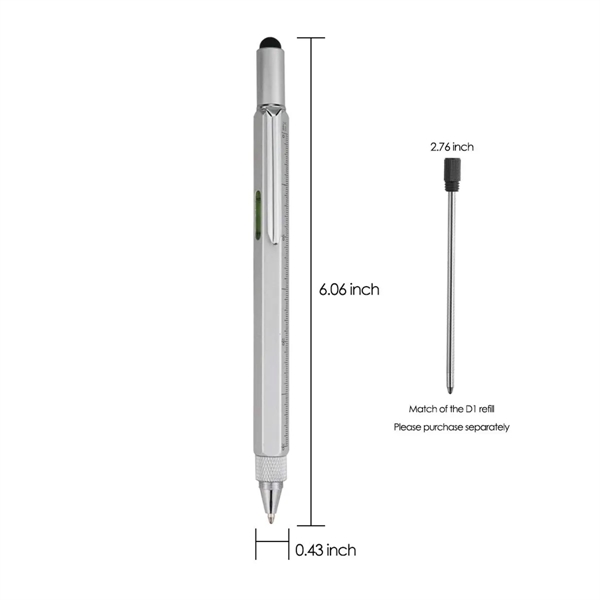 Metal Multi Tool 6-In-1 Stylus Pen - Metal Multi Tool 6-In-1 Stylus Pen - Image 5 of 7