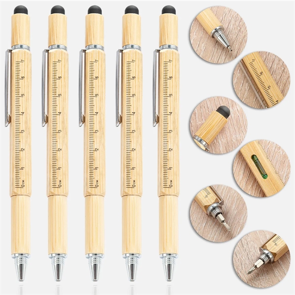 Bamboo Multi Tool Pen 6-In-1 Stylus - Bamboo Multi Tool Pen 6-In-1 Stylus - Image 0 of 4