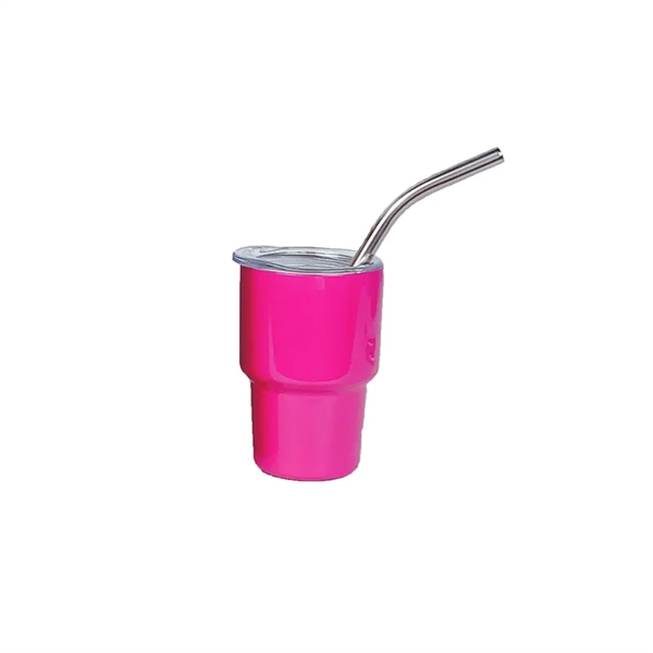 Mini 2 oz  Metal Tumbler Shot Glasses With Lids And Straws - Mini 2 oz  Metal Tumbler Shot Glasses With Lids And Straws - Image 1 of 14