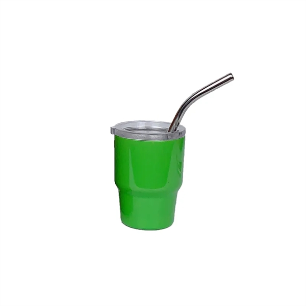 Mini 2 oz  Metal Tumbler Shot Glasses With Lids And Straws - Mini 2 oz  Metal Tumbler Shot Glasses With Lids And Straws - Image 5 of 14