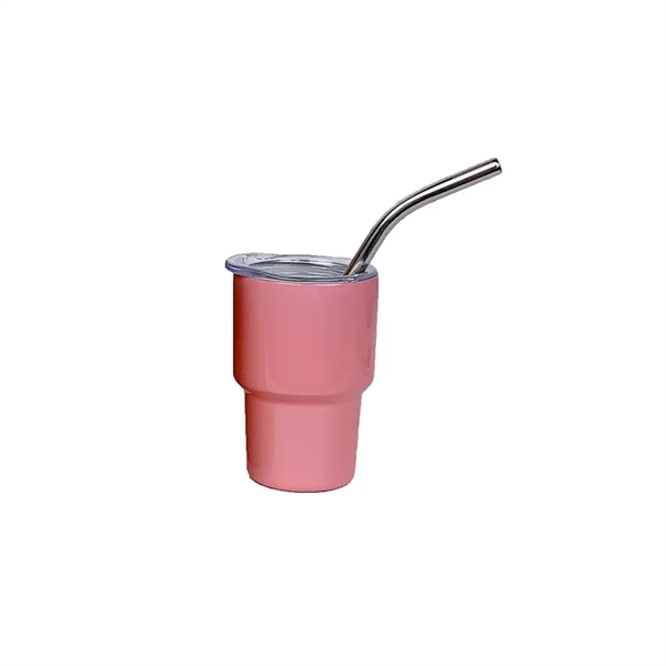 Mini 2 oz  Metal Tumbler Shot Glasses With Lids And Straws - Mini 2 oz  Metal Tumbler Shot Glasses With Lids And Straws - Image 6 of 14