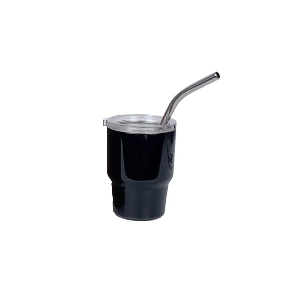 Mini 2 oz  Metal Tumbler Shot Glasses With Lids And Straws - Mini 2 oz  Metal Tumbler Shot Glasses With Lids And Straws - Image 7 of 14