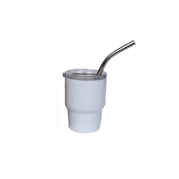 Mini 2 oz  Metal Tumbler Shot Glasses With Lids And Straws - Mini 2 oz  Metal Tumbler Shot Glasses With Lids And Straws - Image 9 of 14