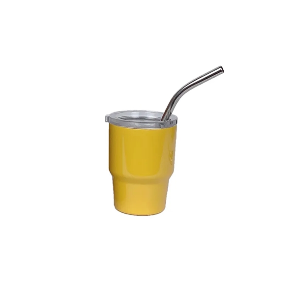 Mini 2 oz  Metal Tumbler Shot Glasses With Lids And Straws - Mini 2 oz  Metal Tumbler Shot Glasses With Lids And Straws - Image 11 of 14