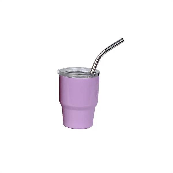 Mini 2 oz  Metal Tumbler Shot Glasses With Lids And Straws - Mini 2 oz  Metal Tumbler Shot Glasses With Lids And Straws - Image 12 of 14