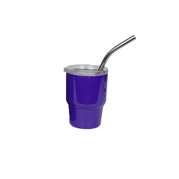 Mini 2 oz  Metal Tumbler Shot Glasses With Lids And Straws - Mini 2 oz  Metal Tumbler Shot Glasses With Lids And Straws - Image 13 of 14