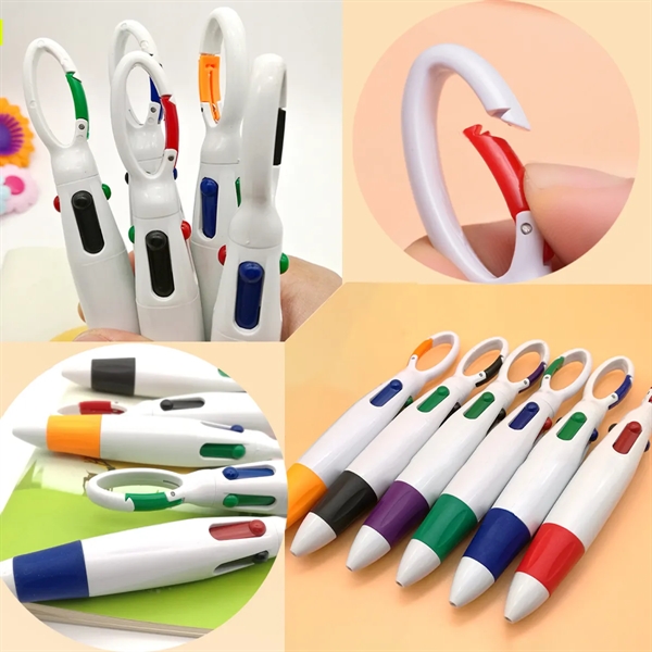 4-Color Carabiners Note-Taking Pen - 4-Color Carabiners Note-Taking Pen - Image 1 of 1