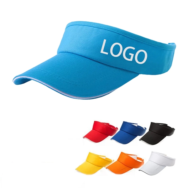 Adjustable 100% Cotton Empty Top Baseball Cap/ Visor - Adjustable 100% Cotton Empty Top Baseball Cap/ Visor - Image 0 of 2