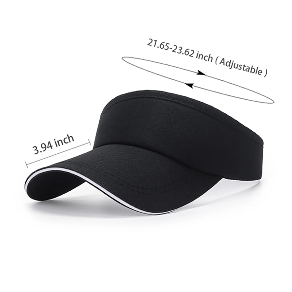 Adjustable 100% Cotton Empty Top Baseball Cap/ Visor - Adjustable 100% Cotton Empty Top Baseball Cap/ Visor - Image 2 of 2
