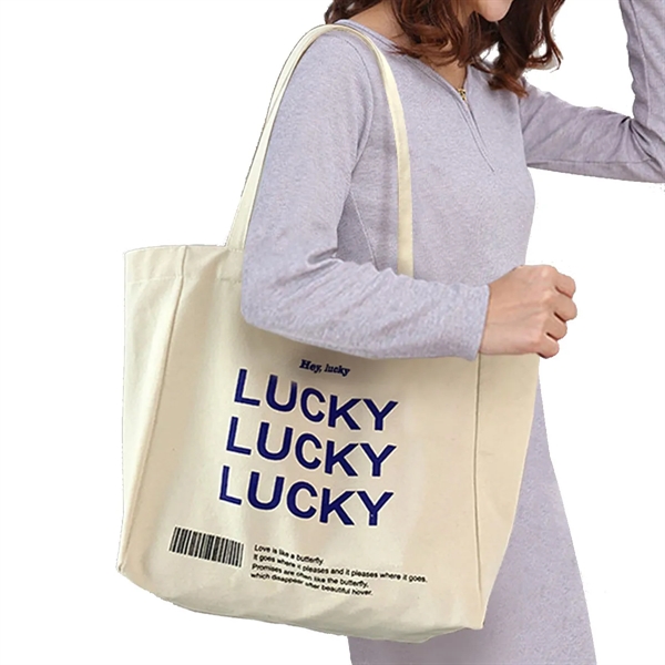 Casual Canvas Tote Bag w/ Inner Pocket - Casual Canvas Tote Bag w/ Inner Pocket - Image 2 of 2