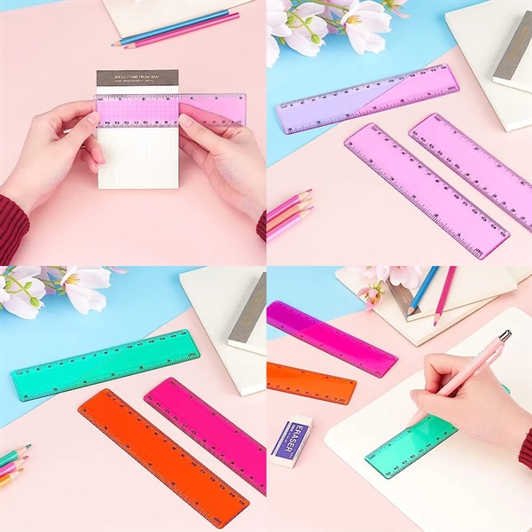 Transparent Plastic Rulers with Inches and Centimeters - Transparent Plastic Rulers with Inches and Centimeters - Image 1 of 1