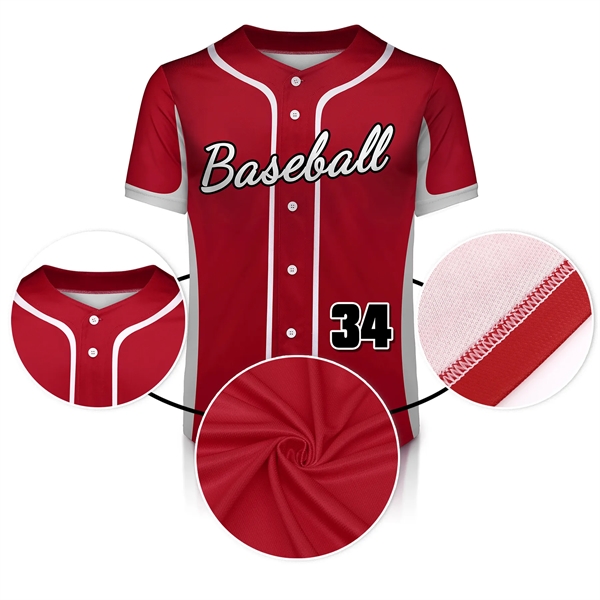 Custom Button Down Baseball Jersey (Full Dye Sublimation) - Custom Button Down Baseball Jersey (Full Dye Sublimation) - Image 1 of 35