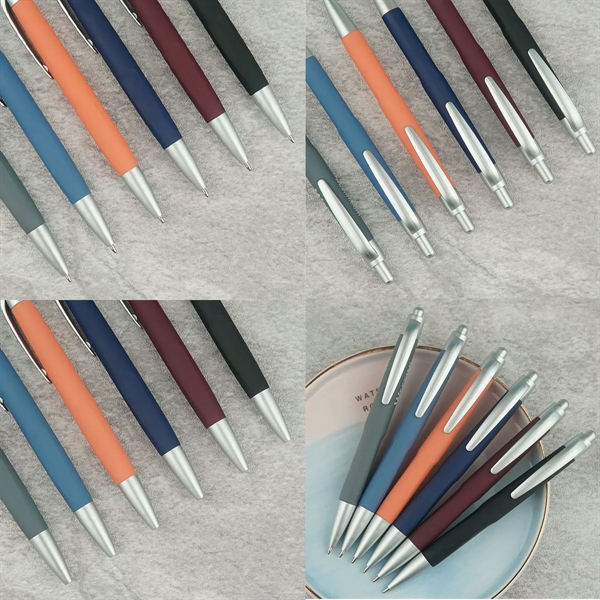 Frosted Plastic Multicolor Retractable Ballpoint Pens - Frosted Plastic Multicolor Retractable Ballpoint Pens - Image 1 of 1