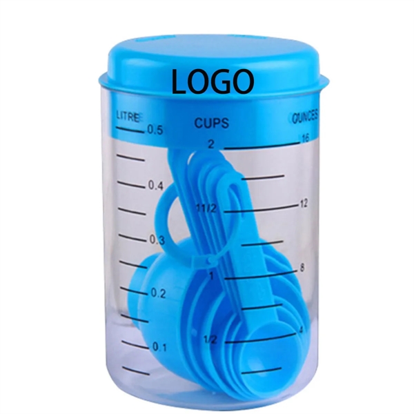 Kitchen Baking Plastic Measuring Set One Cup Six Spoons - Kitchen Baking Plastic Measuring Set One Cup Six Spoons - Image 1 of 2