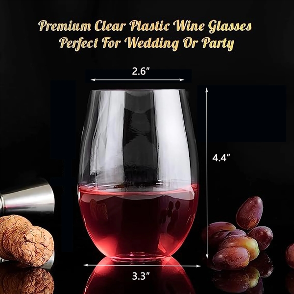 Plastic Stemless Wine Glasses - Plastic Stemless Wine Glasses - Image 1 of 3