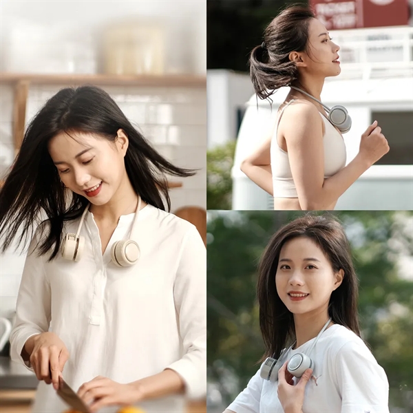 USB Recharging Foldable Personal Neck Fan With 3 Speeds Wind - USB Recharging Foldable Personal Neck Fan With 3 Speeds Wind - Image 2 of 4
