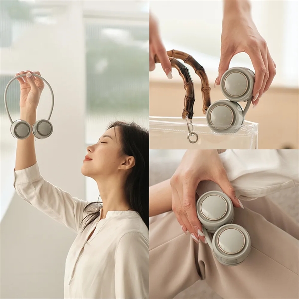 USB Recharging Foldable Personal Neck Fan With 3 Speeds Wind - USB Recharging Foldable Personal Neck Fan With 3 Speeds Wind - Image 3 of 4