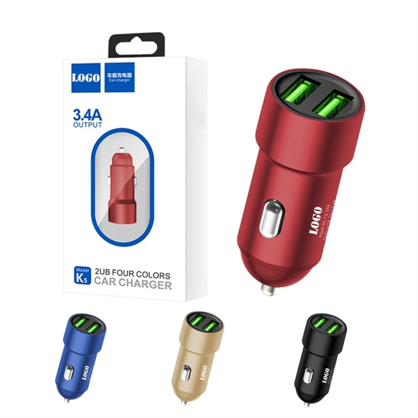 Dual port 3.4A Car Phone Charger - Dual port 3.4A Car Phone Charger - Image 0 of 1