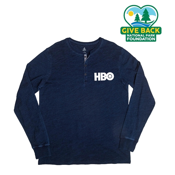 ACE Indigo Henley Shirt - ACE Indigo Henley Shirt - Image 1 of 1