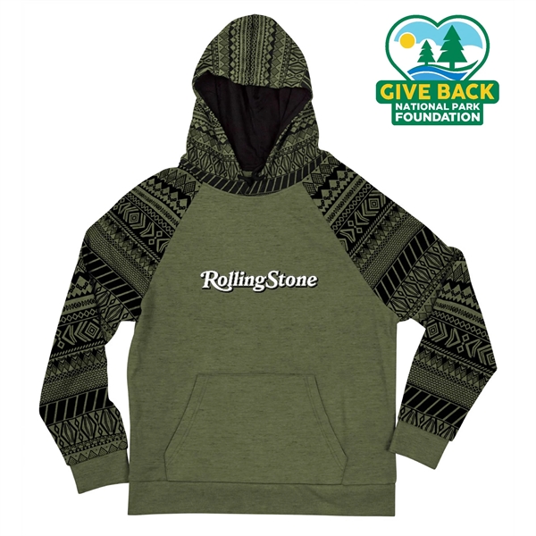 ACE Adult Pattern Blocked Cotton Hoodie - ACE Adult Pattern Blocked Cotton Hoodie - Image 1 of 3