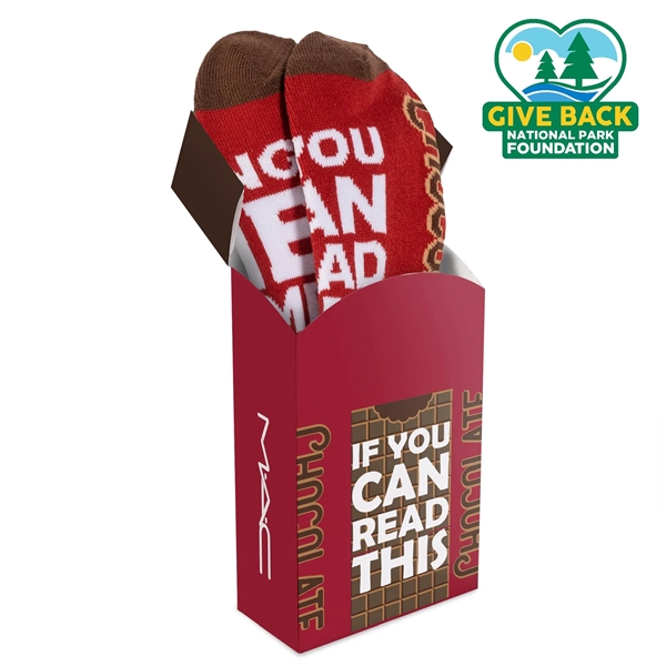 ACE Chocolate Themed Socks in Flip Top Box - ACE Chocolate Themed Socks in Flip Top Box - Image 1 of 1