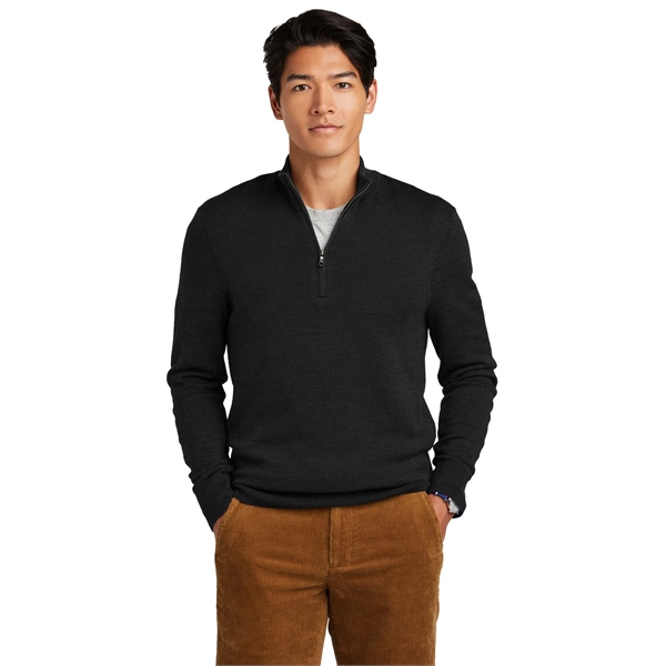 Brooks Brothers Washable Merino Birdseye 1/4-Zip Sweater - Brooks Brothers Washable Merino Birdseye 1/4-Zip Sweater - Image 0 of 14