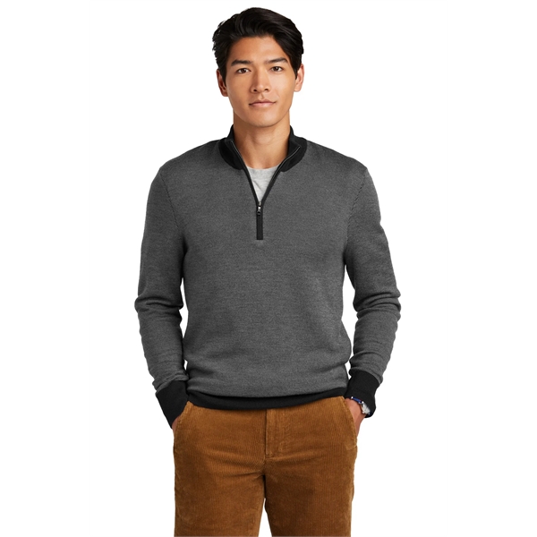 Brooks Brothers Washable Merino Birdseye 1/4-Zip Sweater - Brooks Brothers Washable Merino Birdseye 1/4-Zip Sweater - Image 4 of 14