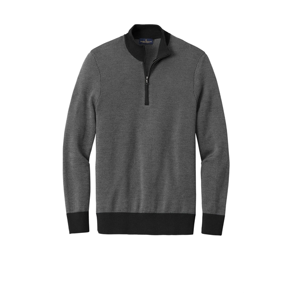 Brooks Brothers Washable Merino Birdseye 1/4-Zip Sweater - Brooks Brothers Washable Merino Birdseye 1/4-Zip Sweater - Image 7 of 14