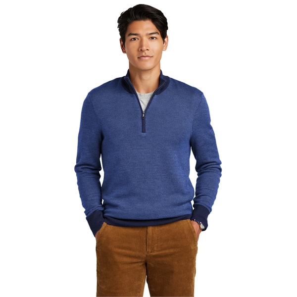 Brooks Brothers Washable Merino Birdseye 1/4-Zip Sweater - Brooks Brothers Washable Merino Birdseye 1/4-Zip Sweater - Image 10 of 14