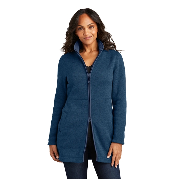 Port Authority Women's Arc Sweater Fleece Long Jacket - Port Authority Women's Arc Sweater Fleece Long Jacket - Image 4 of 14