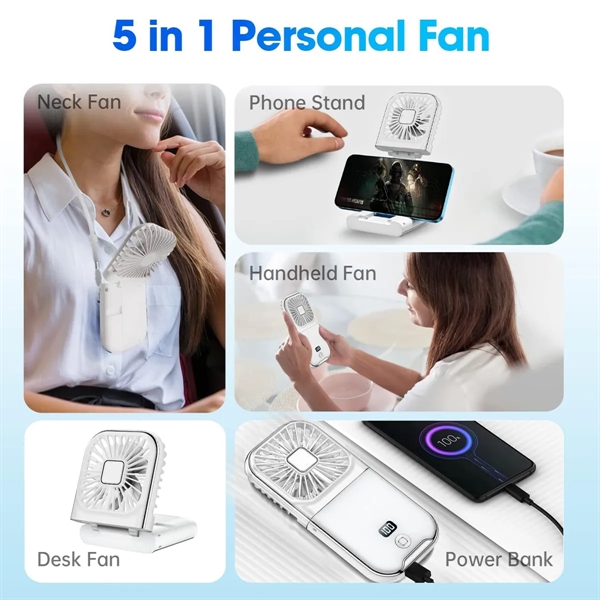 5-in-1 Portable Handheld Fan - 5-in-1 Portable Handheld Fan - Image 3 of 4