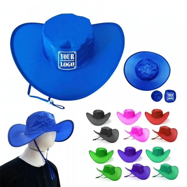 Polyester Foldable Cowboy Hat With Pouch - Polyester Foldable Cowboy Hat With Pouch - Image 2 of 2
