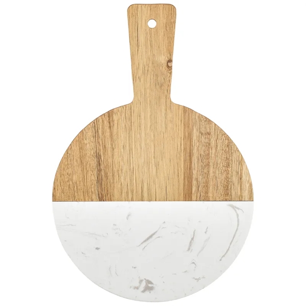 Round Acacia Marble Board Serving Tray Cutting Board - Round Acacia Marble Board Serving Tray Cutting Board - Image 1 of 1