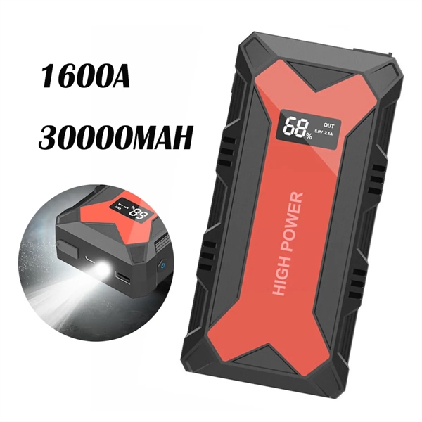30000MAH USB Car Battery Jump Starter With LED Flashlight - 30000MAH USB Car Battery Jump Starter With LED Flashlight - Image 0 of 10