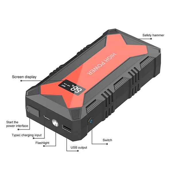 30000MAH USB Car Battery Jump Starter With LED Flashlight - 30000MAH USB Car Battery Jump Starter With LED Flashlight - Image 2 of 10
