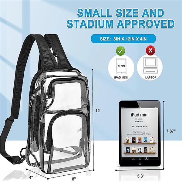 Clear PVC Outdoor Backpack & Sling Bag With Adjustable Strap - Clear PVC Outdoor Backpack & Sling Bag With Adjustable Strap - Image 1 of 8