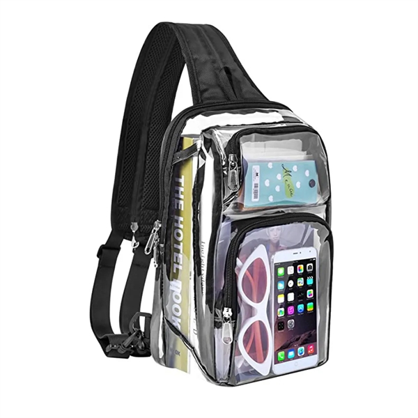 Clear PVC Outdoor Backpack & Sling Bag With Adjustable Strap - Clear PVC Outdoor Backpack & Sling Bag With Adjustable Strap - Image 7 of 8