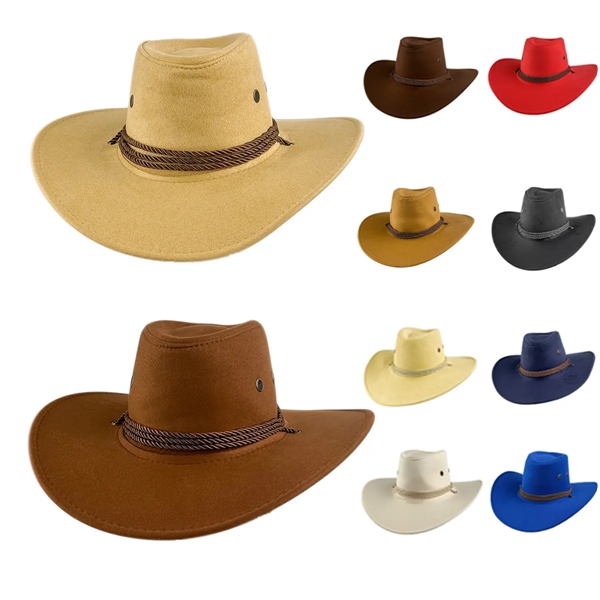 Fashion National Retro Drawstring Jazz Western cowboy hat - Fashion National Retro Drawstring Jazz Western cowboy hat - Image 0 of 12