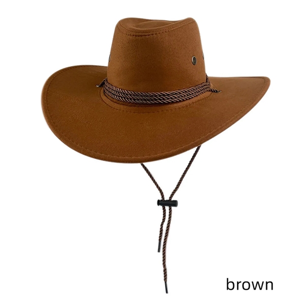 Fashion National Retro Drawstring Jazz Western cowboy hat - Fashion National Retro Drawstring Jazz Western cowboy hat - Image 4 of 12