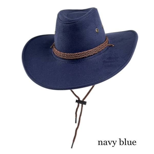 Fashion National Retro Drawstring Jazz Western cowboy hat - Fashion National Retro Drawstring Jazz Western cowboy hat - Image 5 of 12