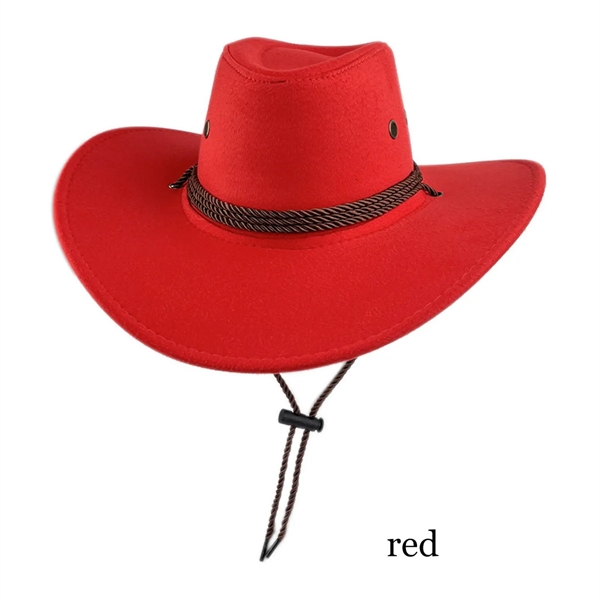 Fashion National Retro Drawstring Jazz Western cowboy hat - Fashion National Retro Drawstring Jazz Western cowboy hat - Image 9 of 12