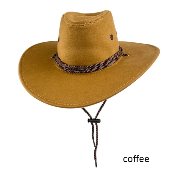 Fashion National Retro Drawstring Jazz Western cowboy hat - Fashion National Retro Drawstring Jazz Western cowboy hat - Image 10 of 12