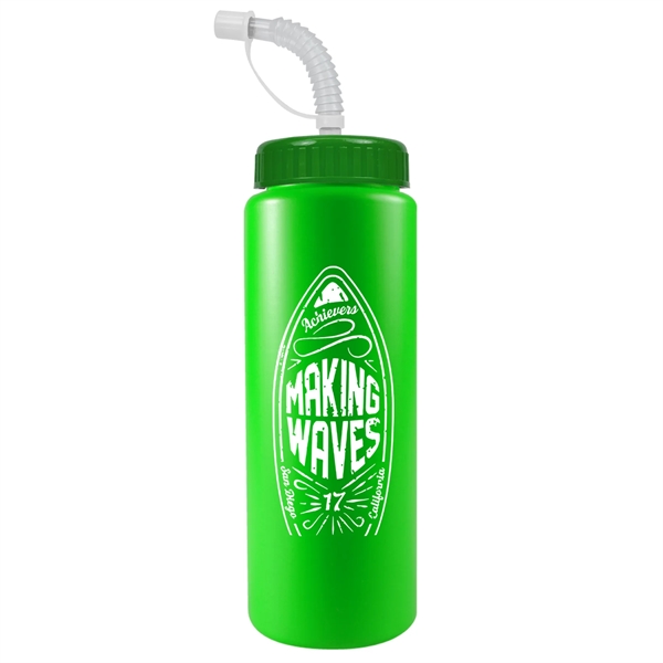 32 Oz. Sports Bottle W/ Straw Cap (Colors) - 32 Oz. Sports Bottle W/ Straw Cap (Colors) - Image 0 of 12