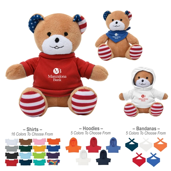 6" Patriotic Bear - 6" Patriotic Bear - Image 0 of 12