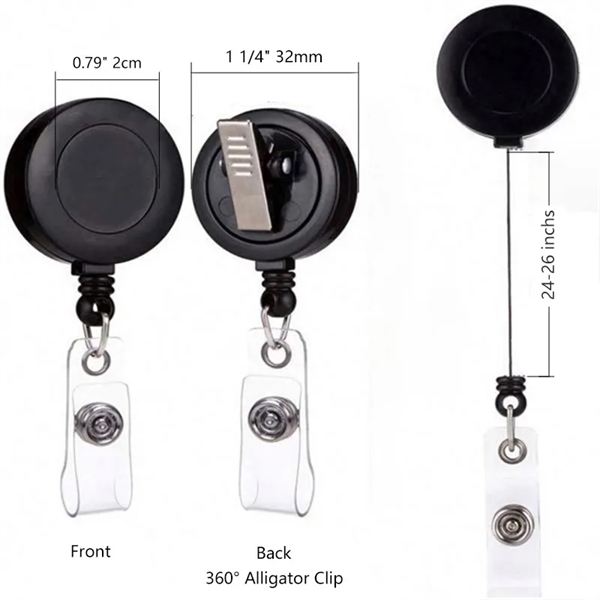 Retractable ID Round Holder Badge Reels with Alligator Clip - Retractable ID Round Holder Badge Reels with Alligator Clip - Image 1 of 3