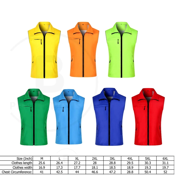 Custom Polyester Work Vest With Mesh Lining - Custom Polyester Work Vest With Mesh Lining - Image 1 of 2