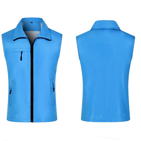 Custom Polyester Work Vest With Mesh Lining - Custom Polyester Work Vest With Mesh Lining - Image 2 of 2